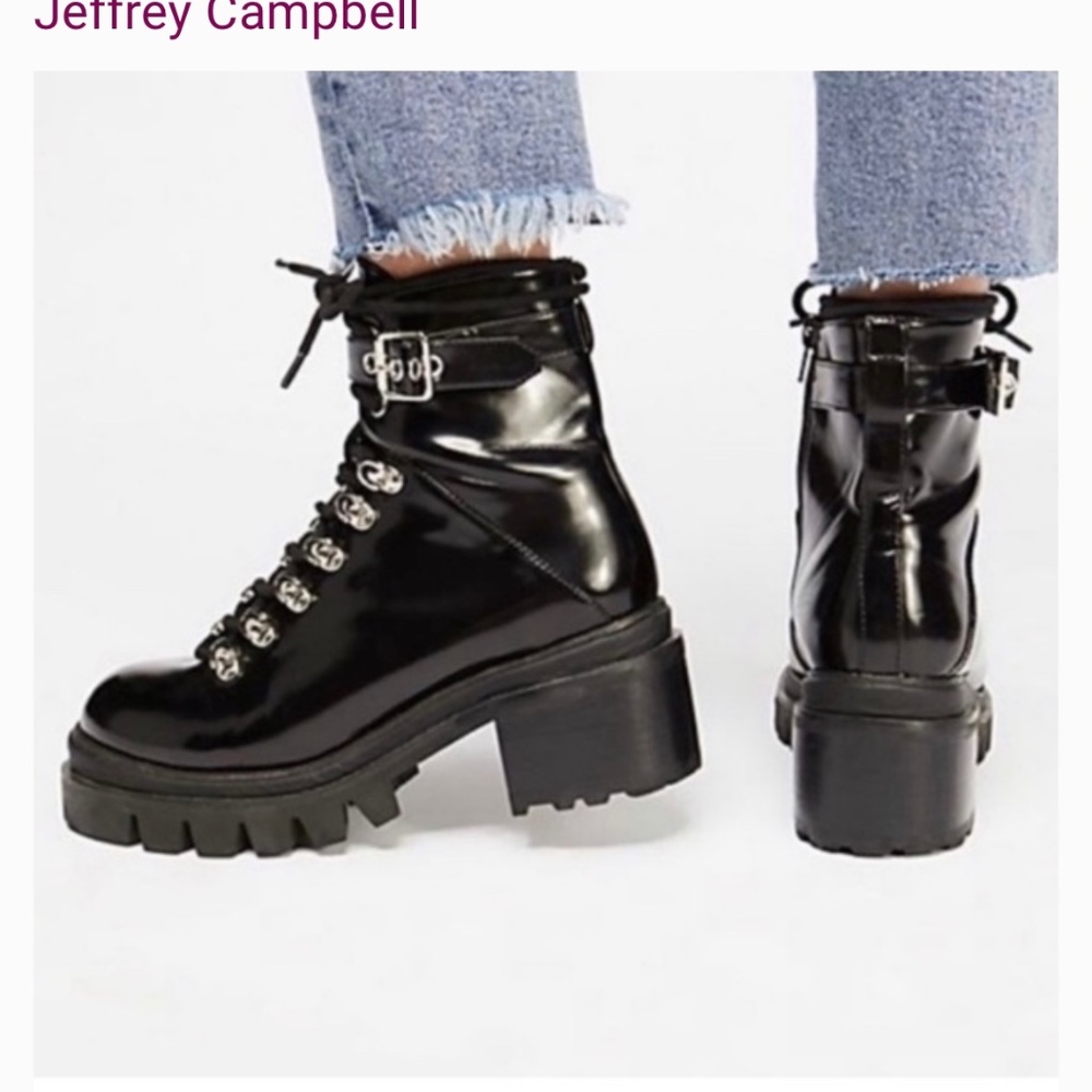 Jeffery Campbell Black Czech Combat Boots